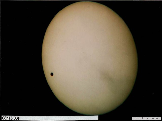 Venus moving across sun's disk